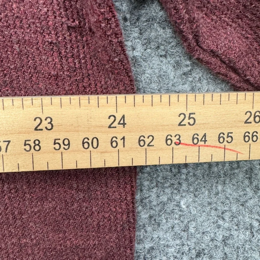 Banana Republic Sweatshirt Mens XL Burgundy Long Sleeve Waffle Fleece Fleece